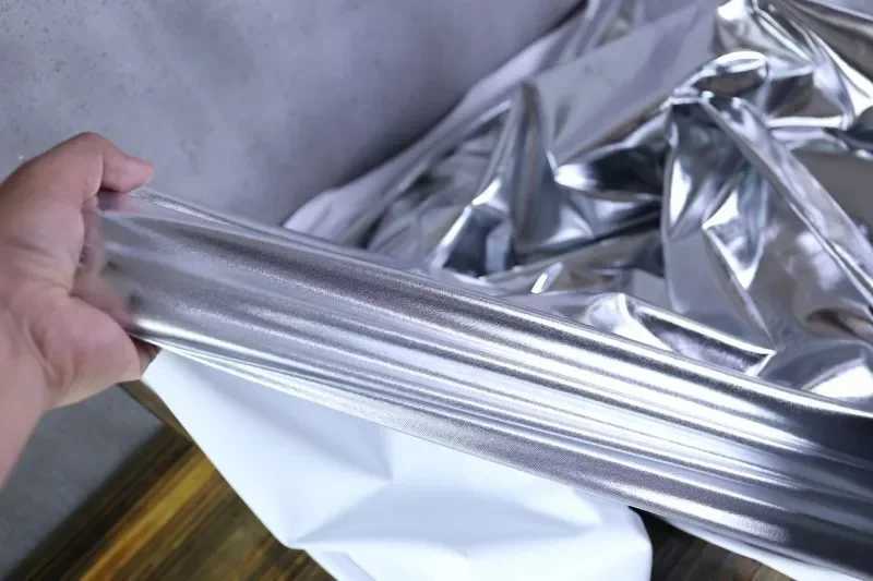 Golden Maternity Photography Props Wrap Cloth Dress Background For Photoshoot Of Pregnant Women Silver Shiny Stretch Fabric X250224