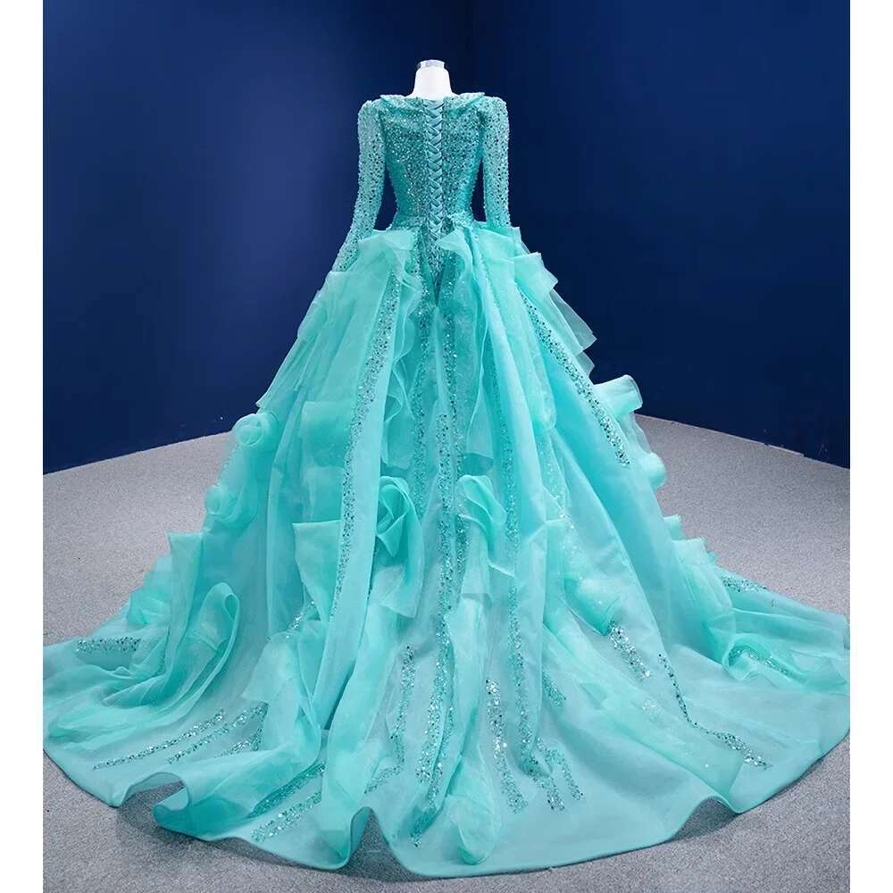 Exquisite Neckline V-neck Long Sleeves Evening Dress with Detachable Tail Chic Ruched Up Floor Mermaid Party Dresses Ball Gowns
