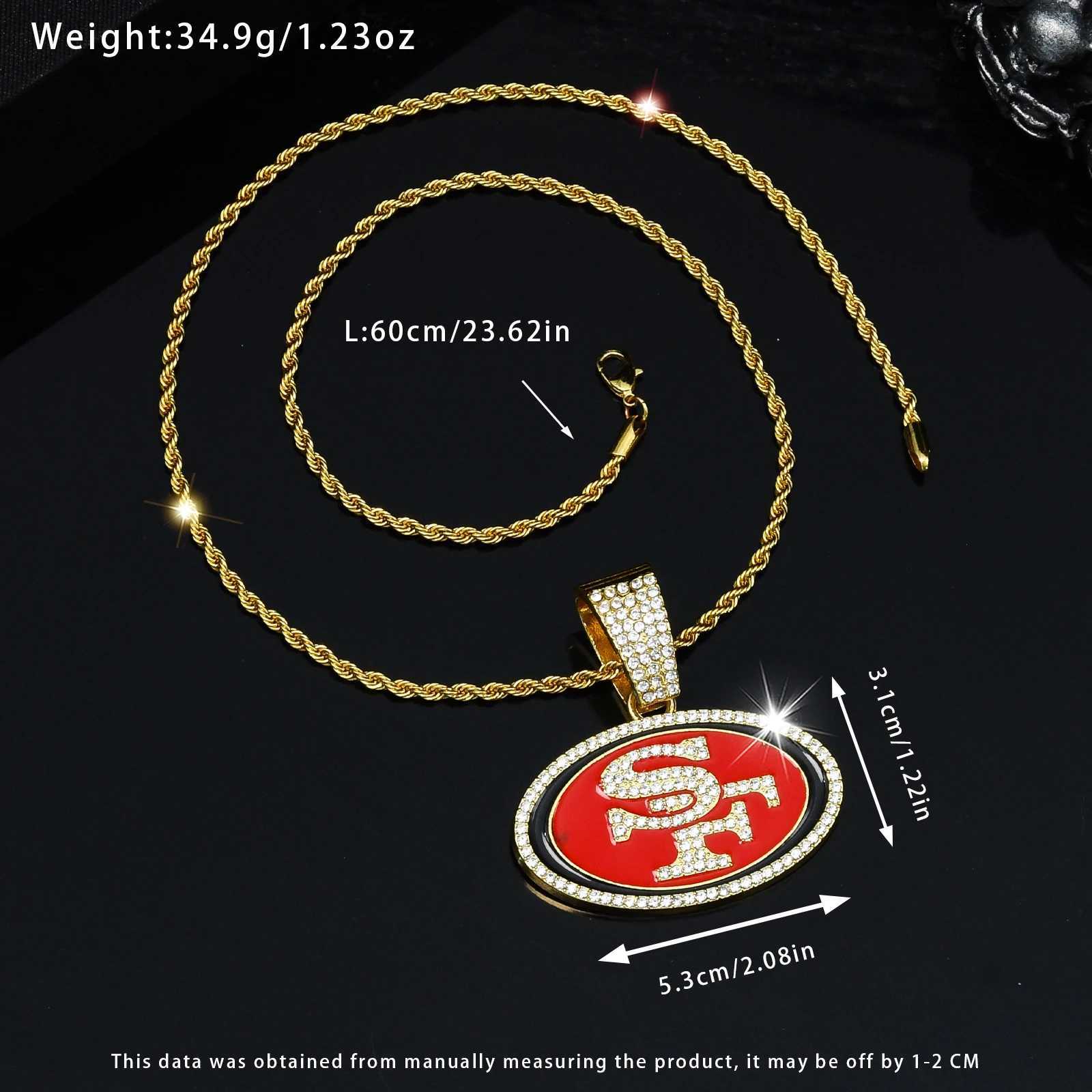 Red Color Sport Team SF Letter 24in Stainless Twist Chain Necklace Cheer on the Support Team X250224