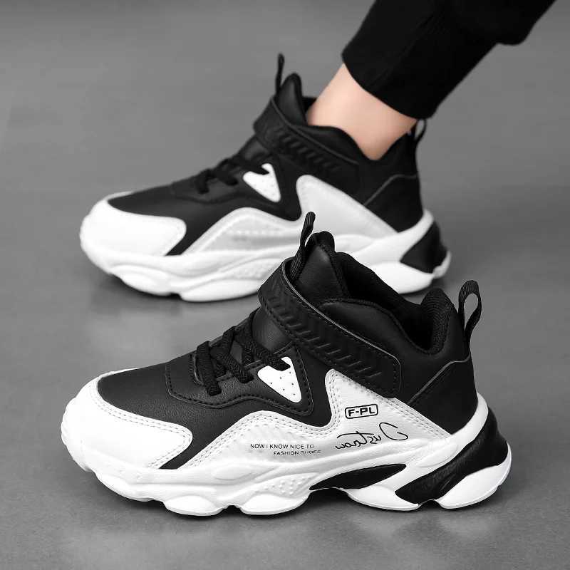 Childrens Sneakers Leather Casual Flat Comfortable Walking Shoes 2024 New Trendy Kids Tennis Shoes for Boy W250225