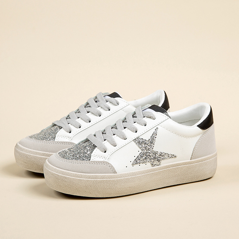 Autumn new lightweight shoes non - slip soft sole ladies platform casual shoes fashion stars small white shoes 2025