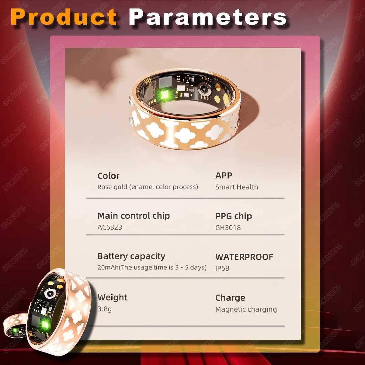 2025 New Smart Ring Heart rateBlood pressureBlood Oxygensleep MonitoringRemote camera IP68 Waterproof Ring For IOS/Android W250225