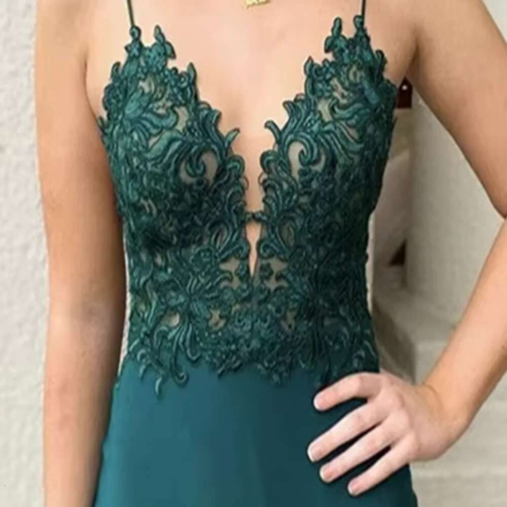 Sexy elegant spaghetti dance up the floor sleeveless exquisite formal banquet party evening dresses special occasion prom