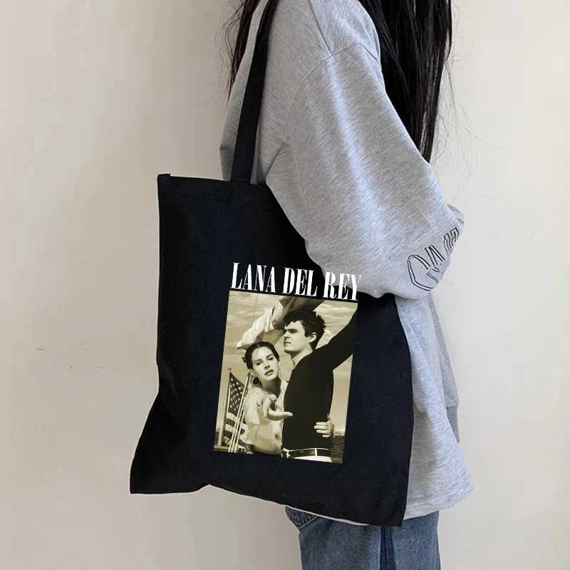 90s Lana Del Rey Ldr Shopping Bag Ecological Manga Handbag Harajuku Shopping Bag Womens Canvas Shoulder Bag Large Capacity Z250224