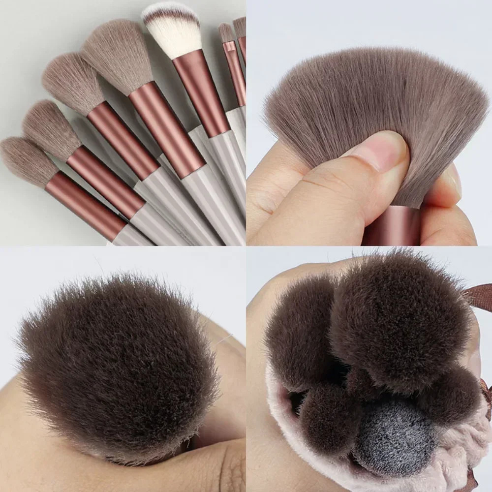 13 PCS Makeup Brushes Set Eye Shadow Foundation Women Cosmetic Brush Eyeshadow Blush Beauty Soft Make Up Tools Bag 250224