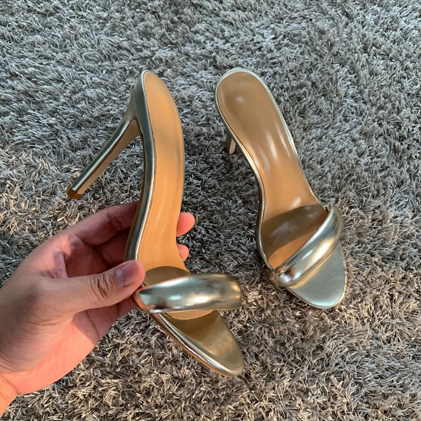 2024 Sexy High Heels Slippers Round Peep Toe Sandal Shoe Slides Summer Pumps Shoes Women Fashion Mules Stiletto Sandals Woman 250224