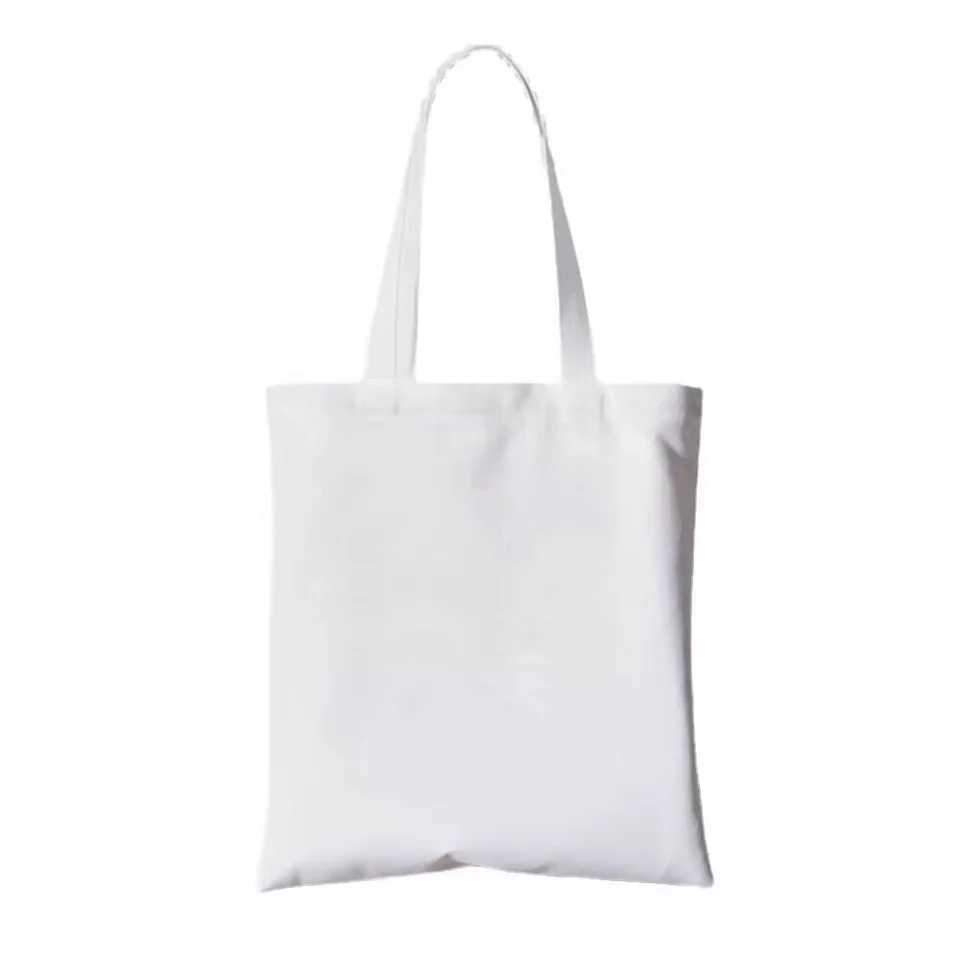 Hot Sublimation Blank Canvas Tote Shoulder Shopping Bag Women Ladies Handbag for Promotional Gift For Heat Transfer Print Z250224