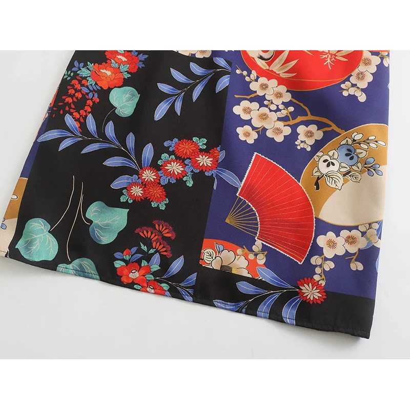 SIYANG Vintage Print Knot Chinese Dresses Women Ele Short-Swed Mini Dress Ladies Chic OutfitsXJ250224