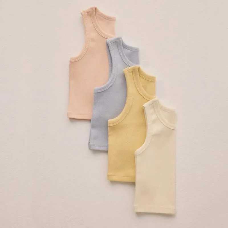 Pre sale (shipped in April) 2025 summer childrens boys vests girls printed cartoon shirts and shorts childrens girls clothing striped tops X250224