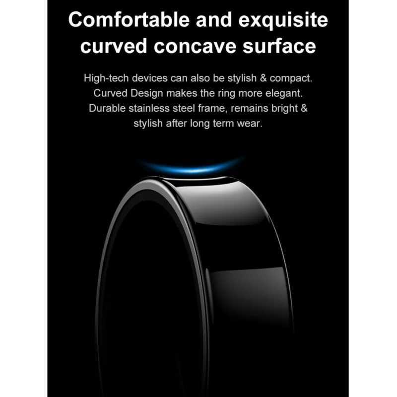 Smart Ring R09 Blood Pressure Heart Rate Skin Temperature 5ATM Waterproof Health Monitor Camera Control Sport Modes Rings Finger W250225