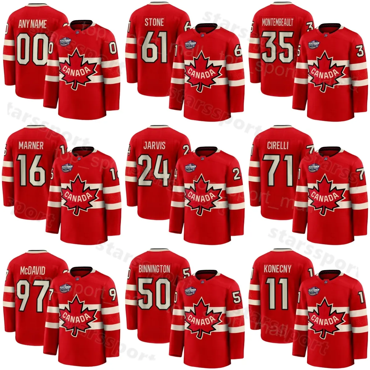 4 Nations Face-Off 2025 Hockey Canada 89 Drew Doughty Jersey 8 Cale Makar 44 Josh Morrissey 55 Colton Parayko 6 Travis Sanheim 27 Shea Theodore 5 Devon Toews Shirts