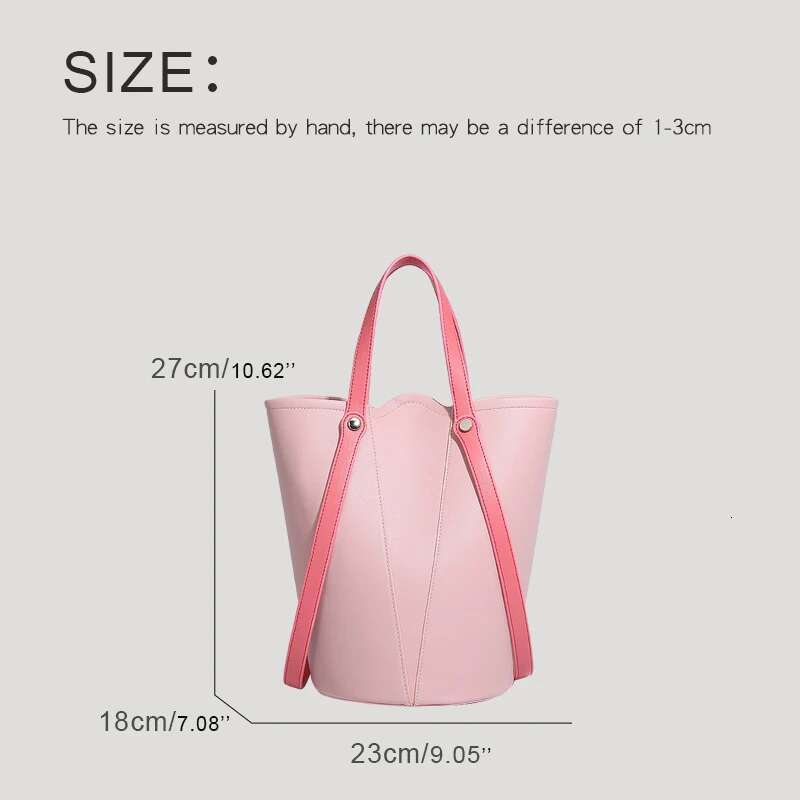 Korean Casual Bucket Bags For Women Designer Handbags Purses 2024 New In PU Splicing With Inner Pocket Underarm Shoulder