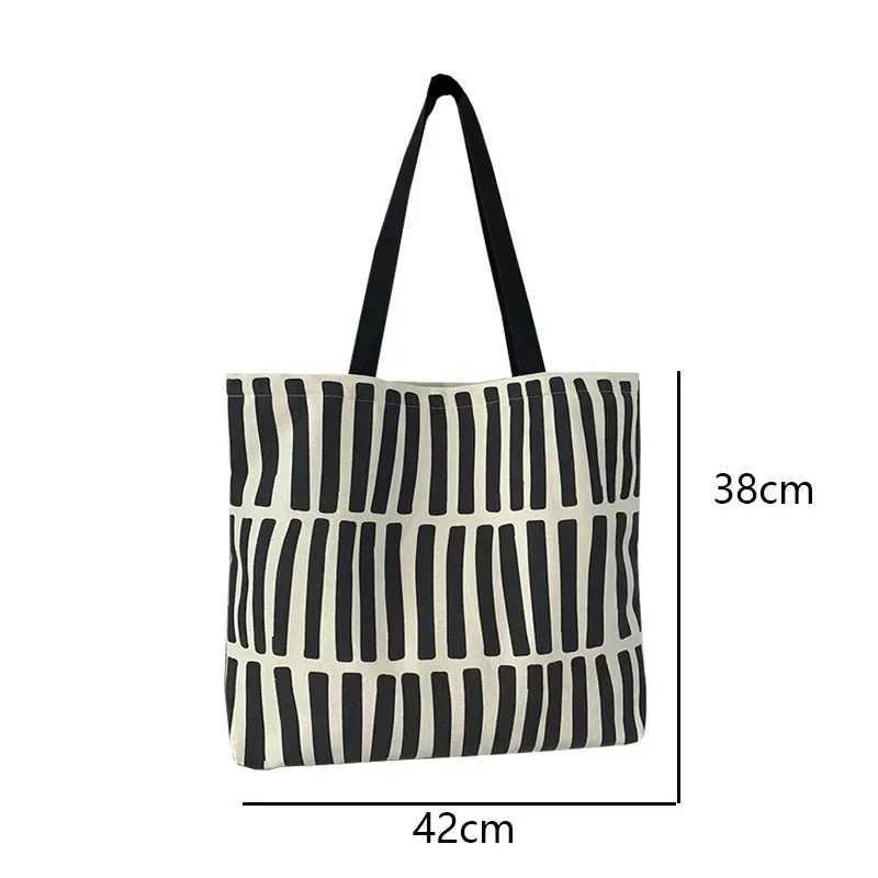 Women Canvas Tote Bag Fashion Korean Cotton Cloth Eco Reusable Shopping Bags Large Ladies Shoulder Shopper Bag Student Handbags Z250224