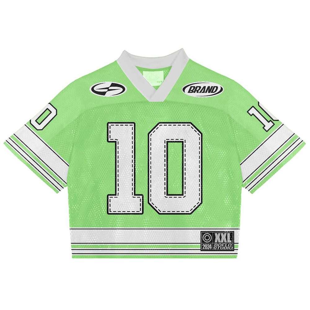 Y2K Summer Top Street American Ice Hockey Printed Short Sleeve T-shirt Men's and Women's Sports Loose Shirt