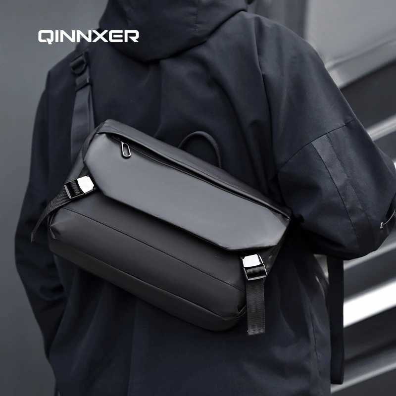 QINNXER Crossbody Mens Waterproof Cloth Shoulder Bag Outdoor Sports Messenger Fashion Work Clothes Motorcycle Backpack Z250225