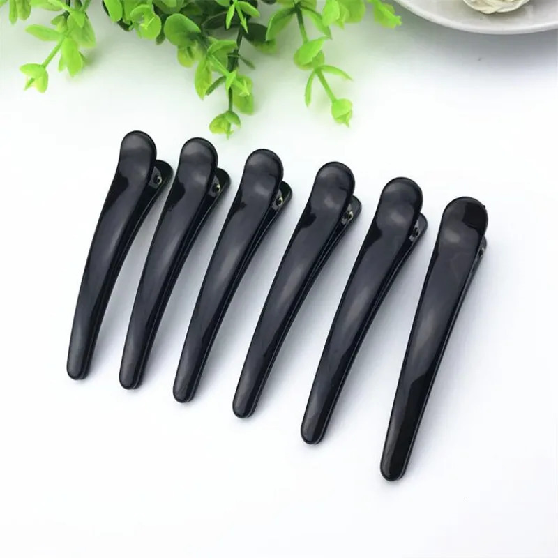 10PCS Professional Hairdressing Salon Hairpins Black Plastic Single Prong DIY Alligator Hair Clip Care Styling Tools 250218