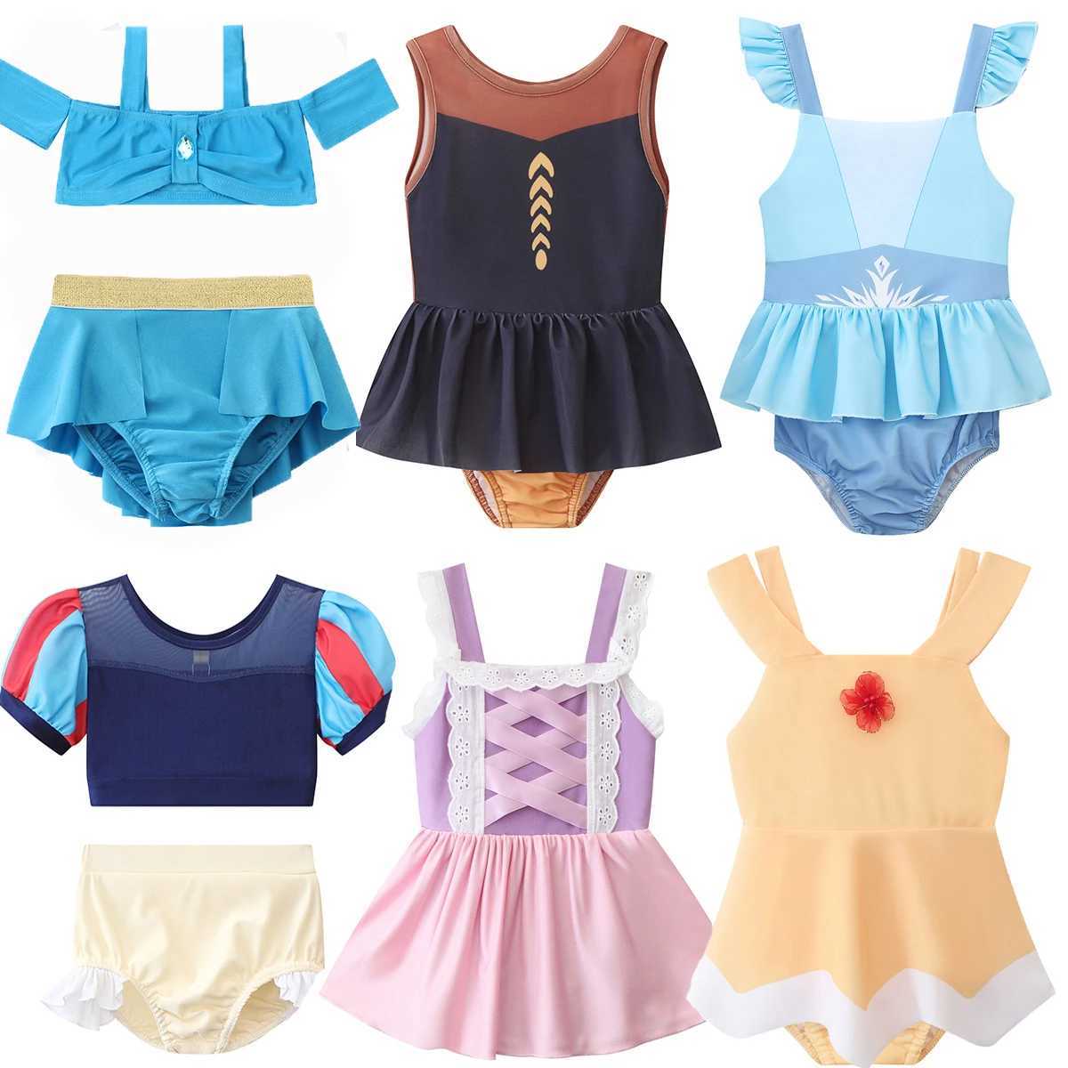 Fairy Tale Princess swimsuit girl Elsa Anna Snow White swimsuit beauty children 2-8Y swimsuit X250224