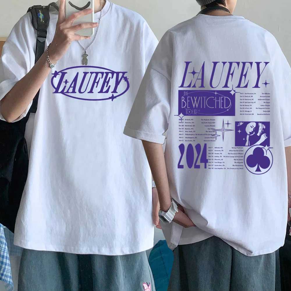 Laufey Tour 2024 T-shirt Men Women Harajuku O-neck Summer Casual Shirt X250224