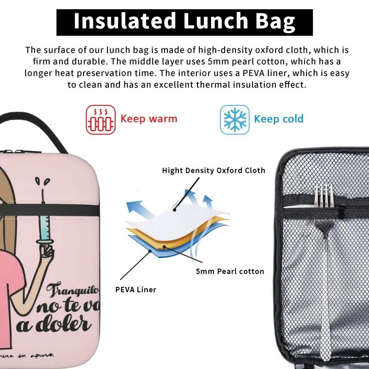 Insulated Lunch Bags Cooler Bag Lunch Container Enfermera En Apuros Doctor Nurse Lunch Box Tote Food Handbags Picnic 250224