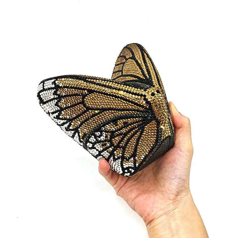Classical Women Evening Party Purses Bridal Wedding Bag Vintage Butterfly Crystal Clutches Bags