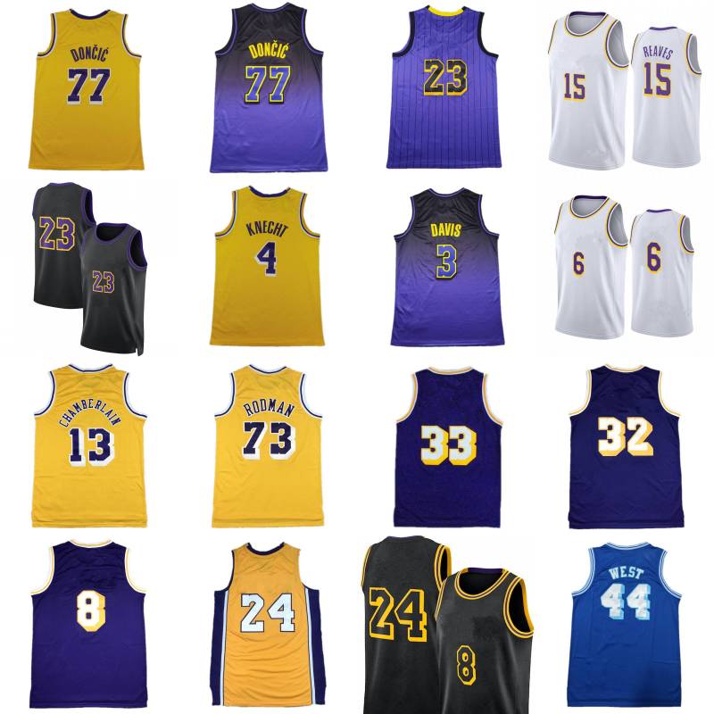 Luka Doncic Bronny Anthony Davis 6 23 Austin Reaves Dalton Knecht City Basketball Jersey Mens Wilt Chamberlain Dennis Rodman Jerry West Shirt