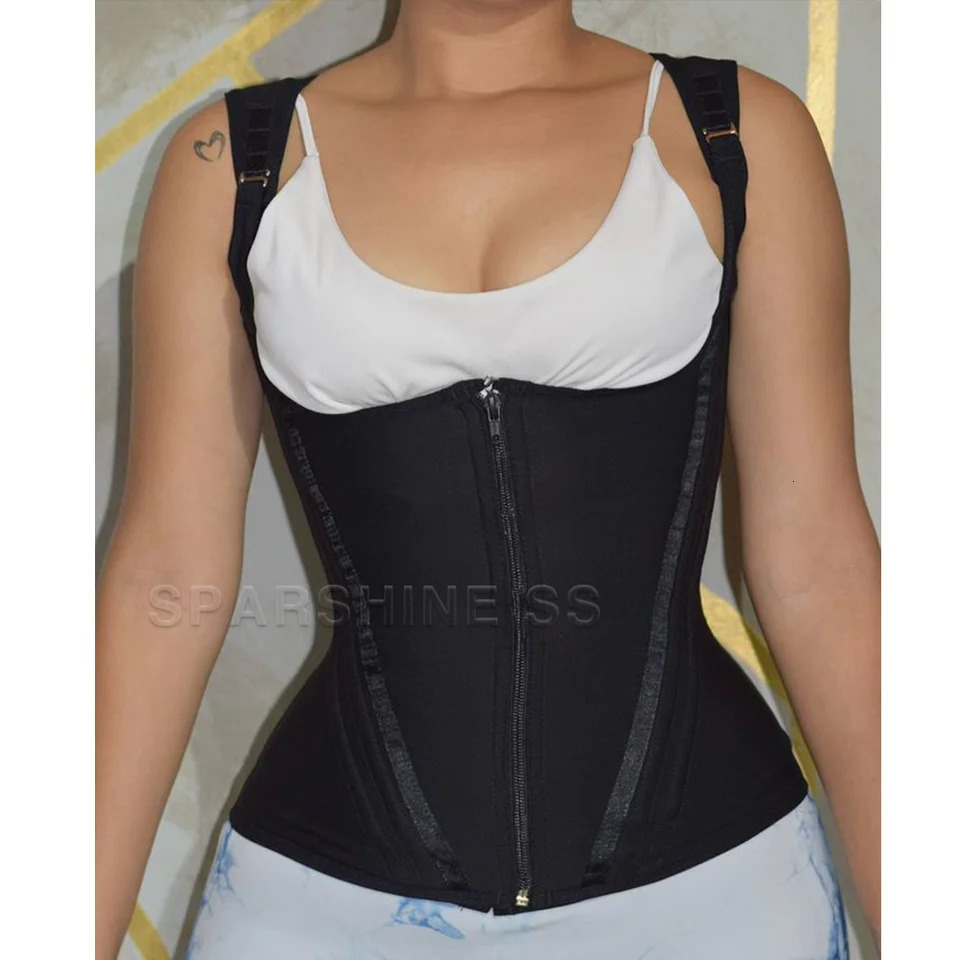 Fajas Colombianas Women Double Compression Body Shaper Shapewear Vest Tops Waist Trainer Corset Adjustable Zipper and Hook-eyes 250224