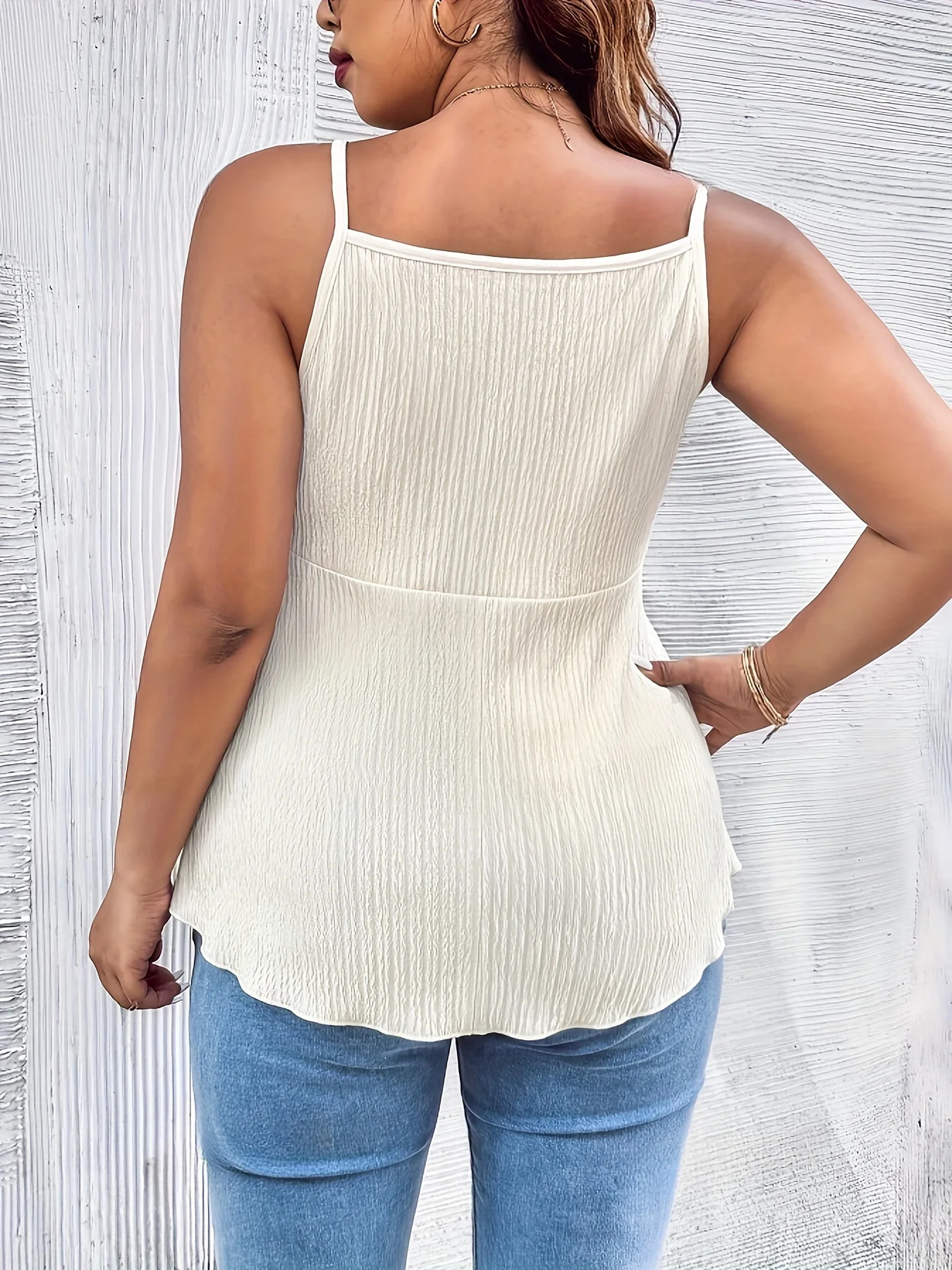 Plus Size Summer Vintage Sexy Camis Casual Solid Vacation Tank Tops V Neck Twist Asymmetrical Curve Clothing 250224