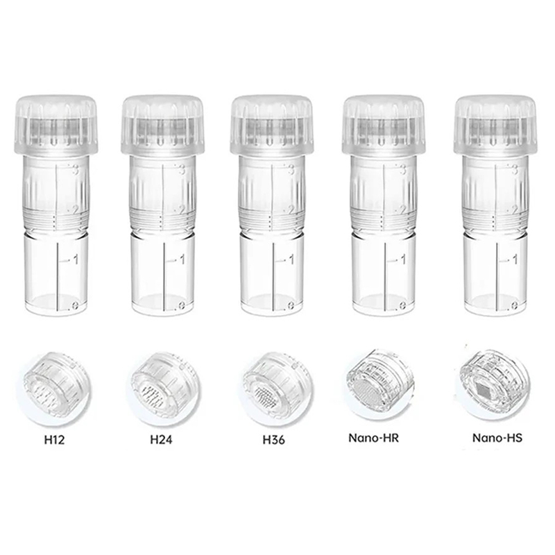 Hydra Pen H5 Tips Derma Microneedle 4-pole EMS Mesotherapy H3 Serum Applicator Repair Skin Beauty MTS Tool Parts Hydra.Pen H3/H5 Needle Cartridges H12