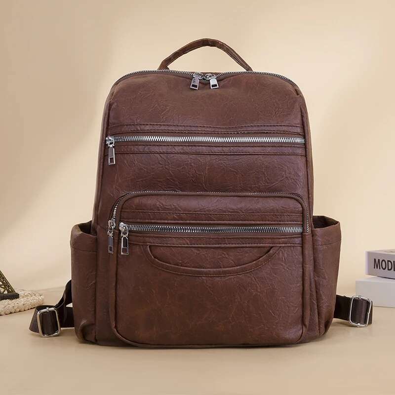 Genuine Leather Women Classic New Style4 Sheepskin Travel Backpack Fashion School Bag Girls Mochilas Feminina