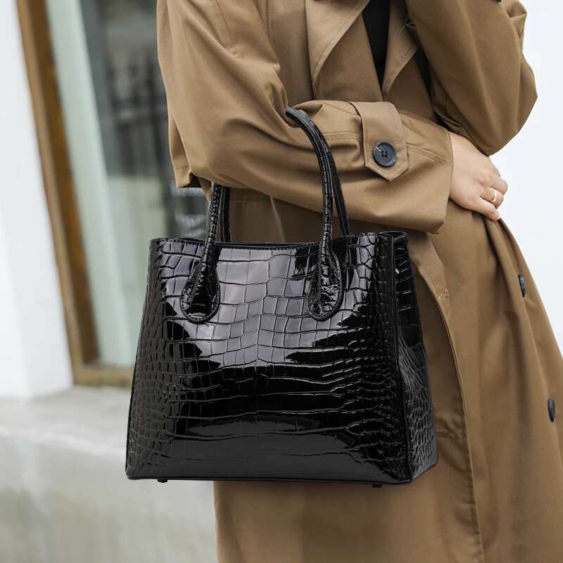 2024 New Fashion Genuine Leather Women Bag Large Capacity Cowhide Commuter Tote Women's Handbags Shoulder Crossbody Bags