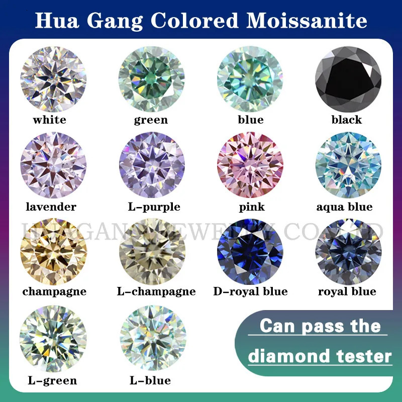 Colored Loose Stones 1ct 2ct 3ct Royalblue Pink Green Black s Shining Fine Jewelry Round Lab Grown Diamonds 250222