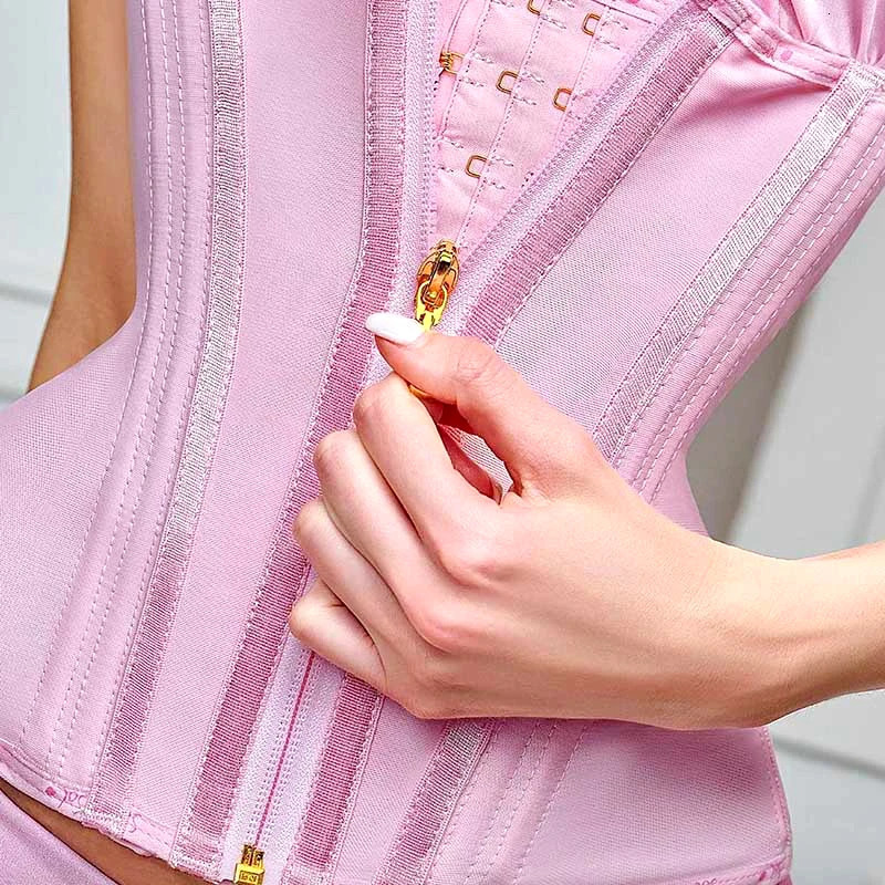Pink Full Body Shaper Fajas Colombian Girdle Belt Waist Trainer High Compression Corset Shapewear Slimming Sheath Modeling Strap 250224