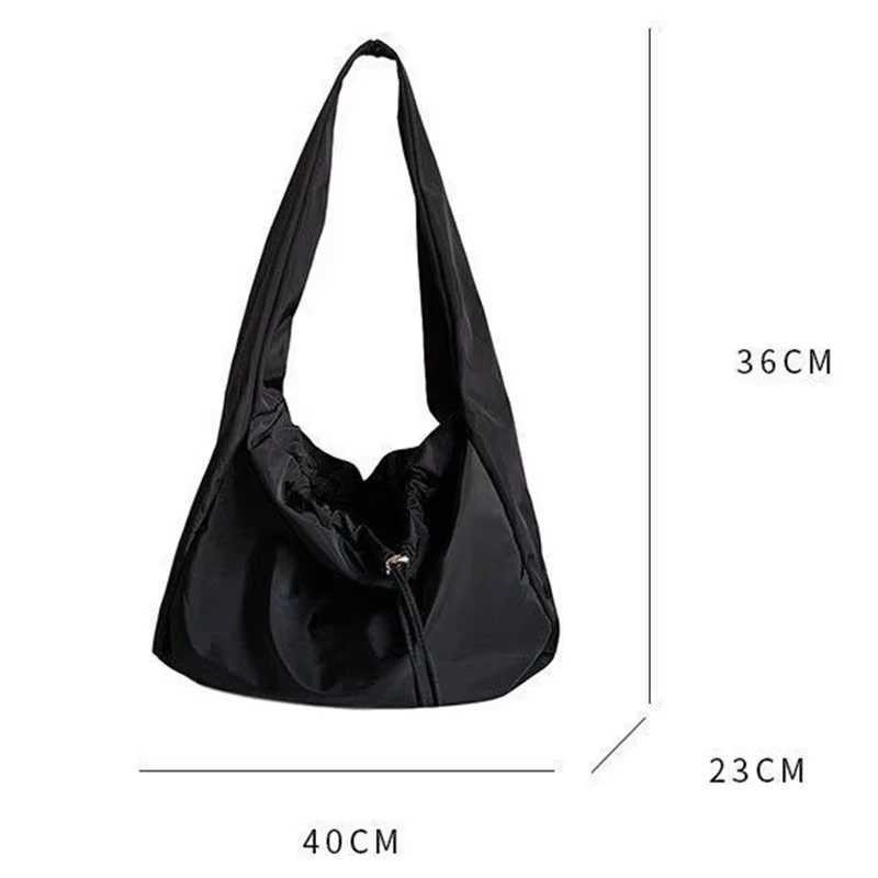 Womens bag new nylon bucket fashionable solid zipper soft shoulder bag wallet and handbag luxury designer black handbag Z250225