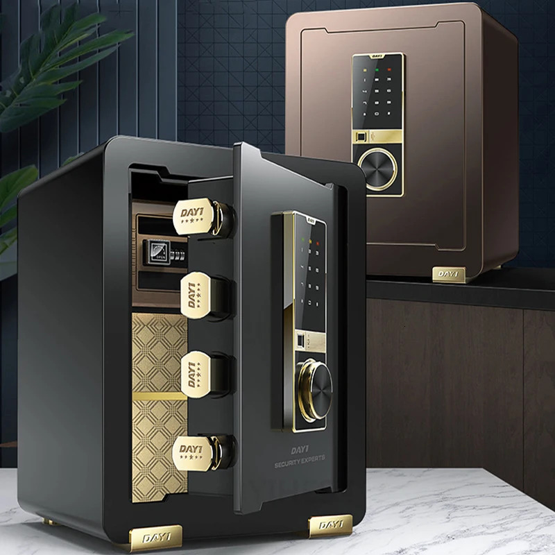 Electronic Safe Deposit Box Digital Password Fingerprint Safe Box Unlock For Store Money Jewelry Documents