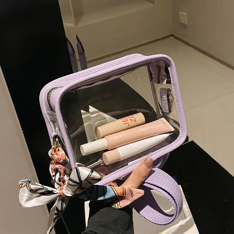 Designer Bag Women Fashion Transparent Crossbody Mini Square Purse Girls Ladies Decorative Small Clear PVC Phone Stadium Approved Sg Bag