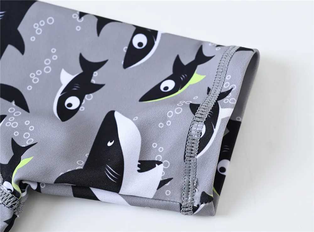 2023 Summer Kids Swimsuit One Piece Cool Shark Print Children Swimwear Beach Wear Kid Clothing X250224
