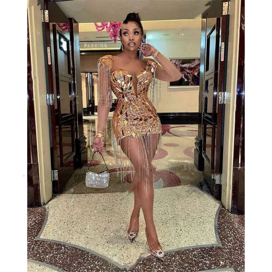 Sexy Sparkly Sweetheart Short Prom Dress Mermaid Beaded Party Gowns Crystal Mini Tail Formal Dresses Vestido De Festa