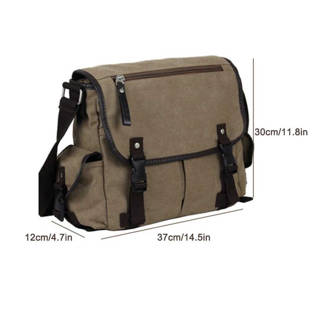Vintage Large Capacity Water Resistant Shoulder Bags for Men and Women Adjustable Strap Crossbody Bag for Work and School Z250225