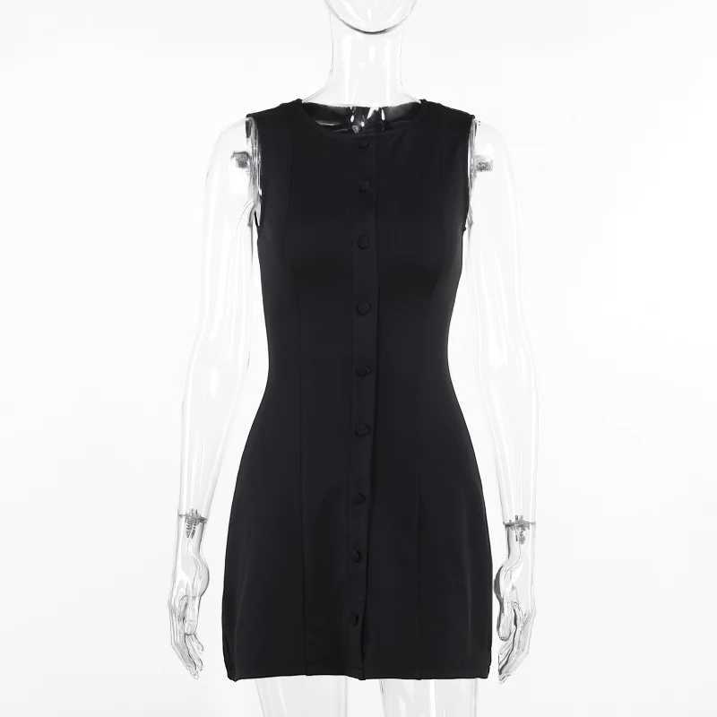 Cross border Spring 2024 New Slim Fit Sveless Short Skirt European And American Style Tank Top Basic Dress YJ24078DGOXJ250224