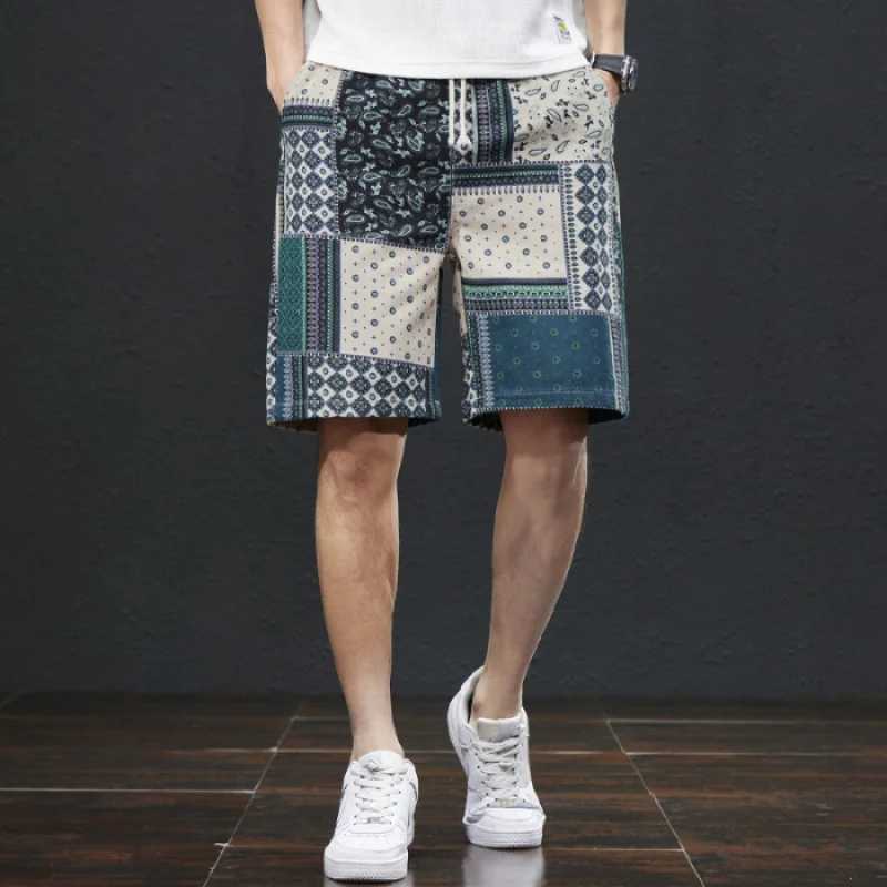 2024 Summer New Beach Shorts Mens Fashion Etnic Print Edition Traspirante Edition Street Casual Capris W250224-image