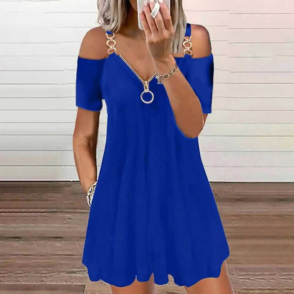 Casual Loose Sveless Dress for Women Clothing 2024 Summer Korean Fashion Slim Solid Vacation Beach Sexy Shorts Sundress M XXLXJ250224