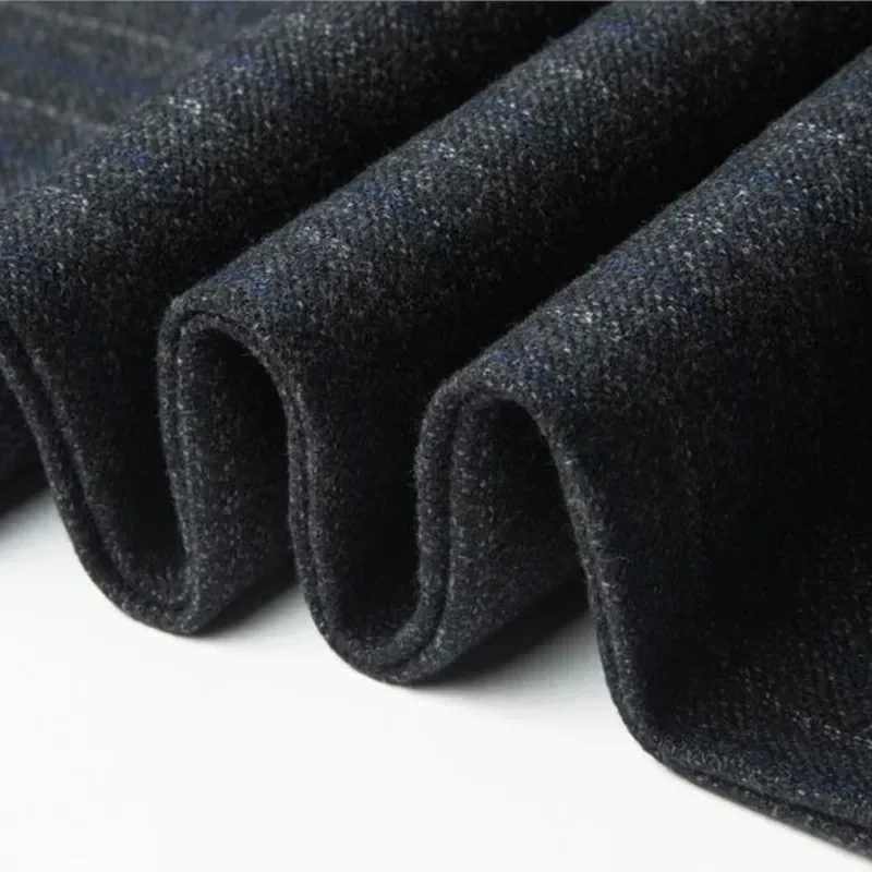 Cashmere Set Mens Loose Striped High Waist Wool Mens Trouser Classic Straight Mens Dress Pants Business Size 42 44 W250225