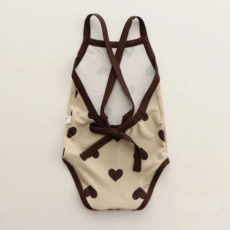 Summer baby girl swimsuit one-piece sleeveless printed backless cute beach bikini baby girl swimsuit childrens swimsuit X250224