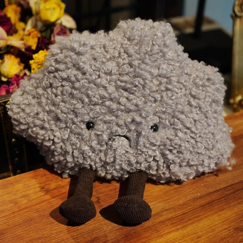 23X26cm Soft Lovely Cloud Shaped Pillow Kawaii Stuffed Plush Dark Clouds Toy Bedding Baby Room Home Decoration Children Gift 250224
