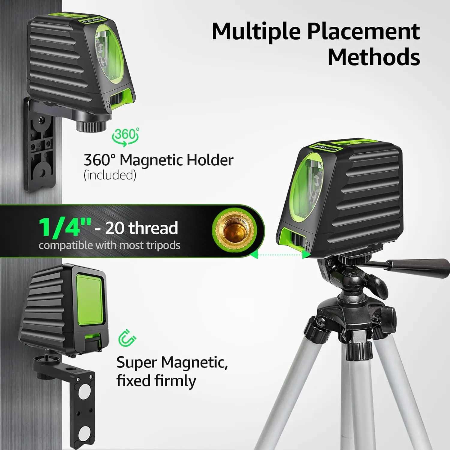 Huepar BOX-1G Osram Green Laser Level Self-leveling 130/150 Horizontal Vertical Level Laser Tools With Pulse Mode X250225