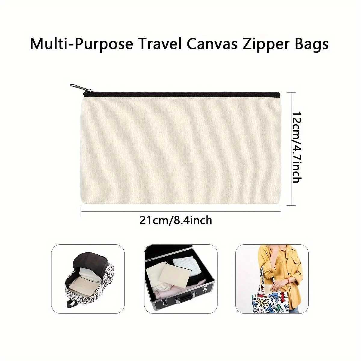 12pcs Sublimation Blanks Tote Bags Reusable Grocery Bags DIY Heat Transfer Canvas Cosmetic Makeup Bags for Craft Gift Z250224