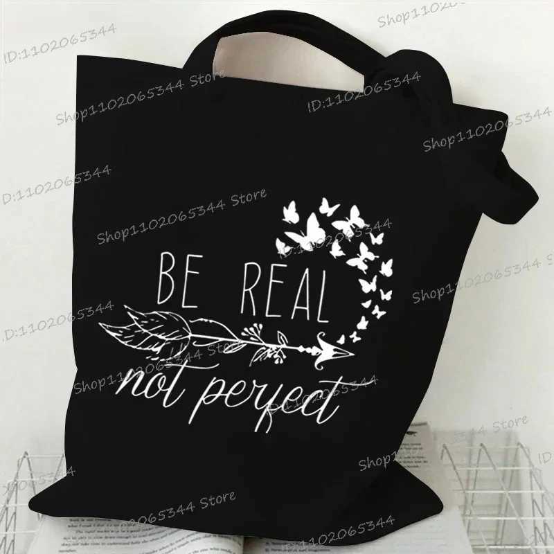 Vintage Wildflower Funny Canvas Tote Bag Women Butterfly Flower Shopping Bag Simplicity Aesthetics Reusable Female Shoulder Bag Z250224