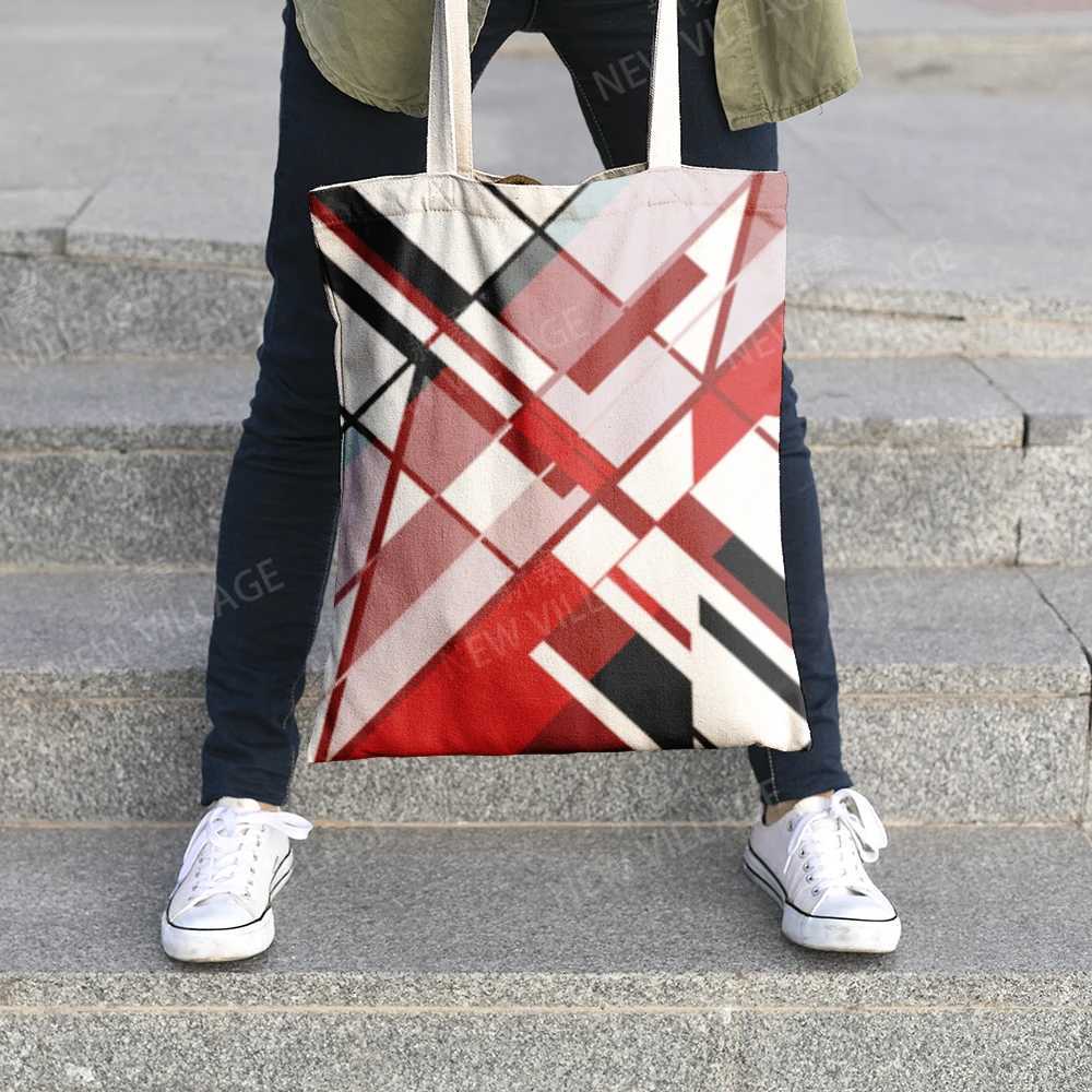 Canvas shoulder bag organization storage Handbags cosmetics travel Womens bag Shopping Fabric pouch nordic boho Customizable Z250224-1