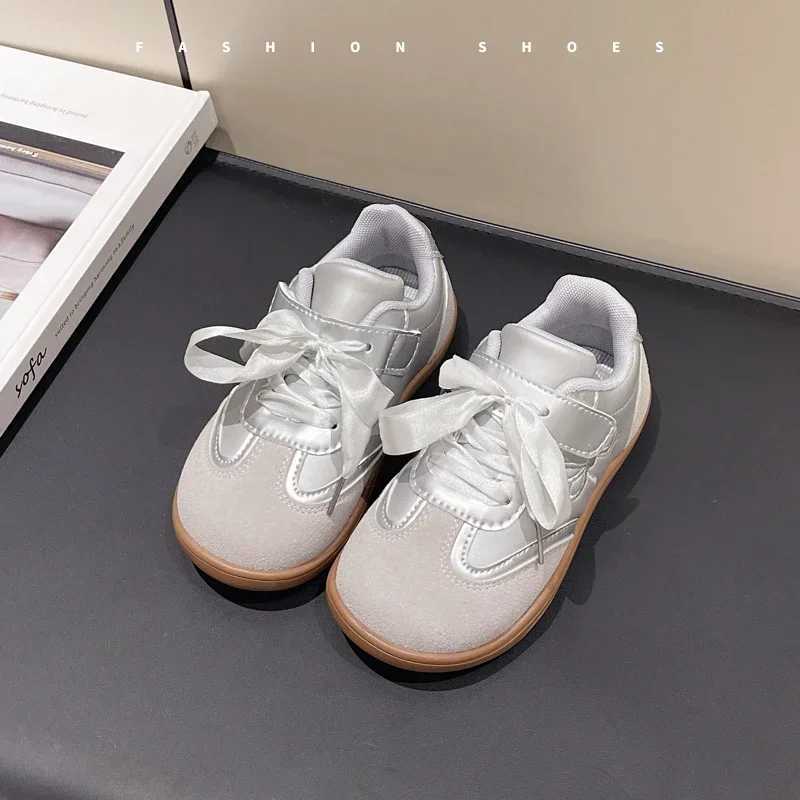 Children Casual Sneakers for Girls 2024 Autumn New Fashion Korean Style Soft Bottom Anti-slippery Sweet Bowtie Versatile Shoes X250224
