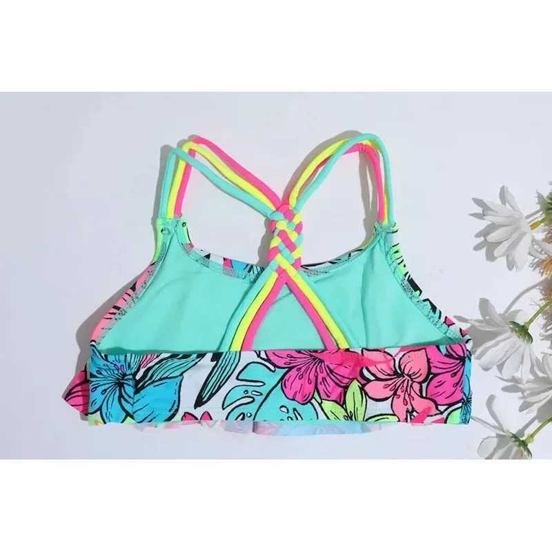 Womens two-piece printed swimsuit childrens beachwear swimsuit from 4 to 16 years old Dropship 2023 X250224